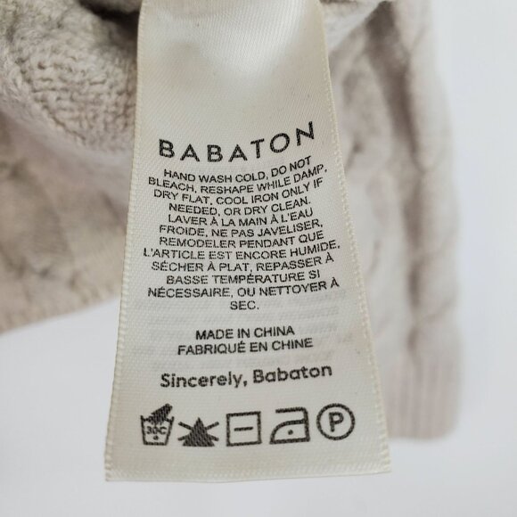 Babaton Aritzia 100% Merino Wool Cropped Cable Knit Womens Winter Sweater Cozy S - Picture 8 of 8
